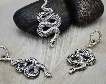 925 Silver Pendant Mini Snake