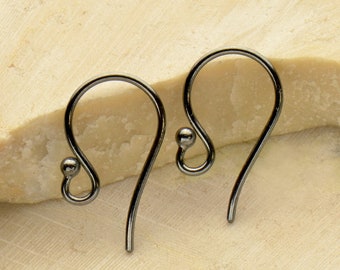 925 Sterling Silver Earhook 1 paire oxydée