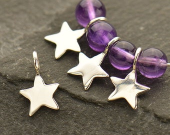 2pcs 925 Sterling Silver Pendente mini starlette