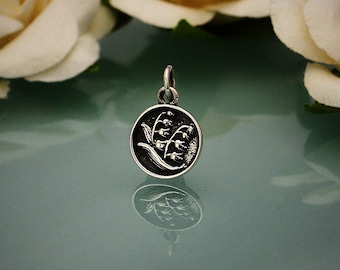 925 real silver pendant flower lily of the valley