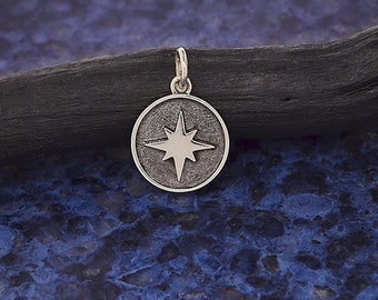 925 Silver Pendant Compass Star Polar Star