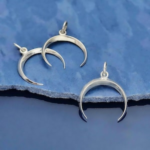 925 silver pendant semicircle moon