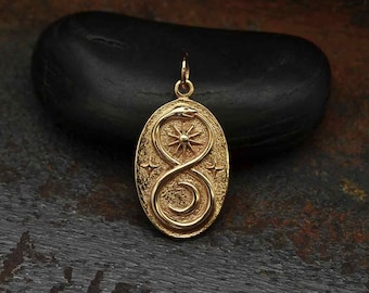 Bronze pendant snake medallion sun moon