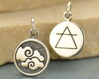 925 Silver Pendant Air Element Clouds