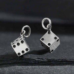 925 Silber Anhänger Würfel Spiel Glücksbringer recycelt