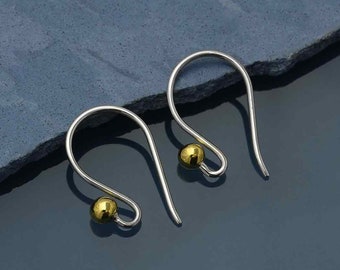 925 Sterling Silver Earhook avec bronze 1 paire