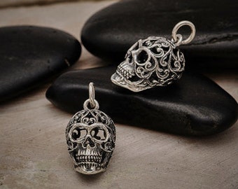 925 Sterling Silber Anhänger Totenkopf ornament