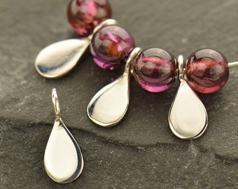 2pcs 925 Silver Pendant Mini Drop Petal