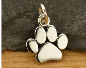 925 Silver Pendant Paw Cat Dog Animal Paw