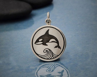 925 Silver Pendant Whale Orca Sea