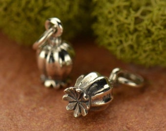 925 real silver pendant poppy poppy flower