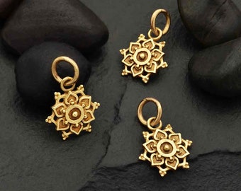 Anhänger orientalische Mandala Blüte Bronze klein