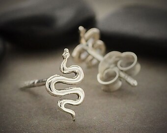 925 Sterling Silver Stud Earrings Small Snakes