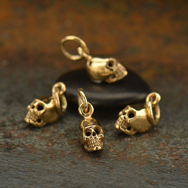 Anhänger Mini Totenkopf Bronze