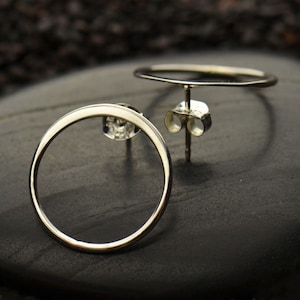 925 silver ear studs circles circles round