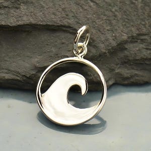 925 silver pendant wave