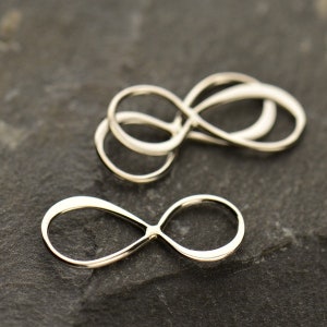 2 peças. Pingente infinito de prata esterlina 925
