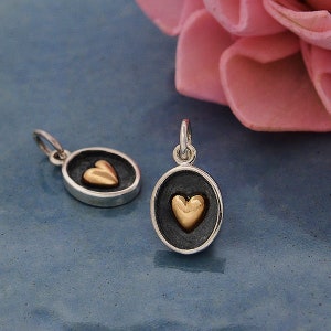 925 Silber Anhänger Mini Herz Bronze heart