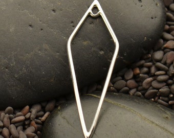 Diamond drop pendant geometry 925 silver