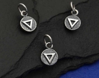 925 silver pendant mini water element triangle