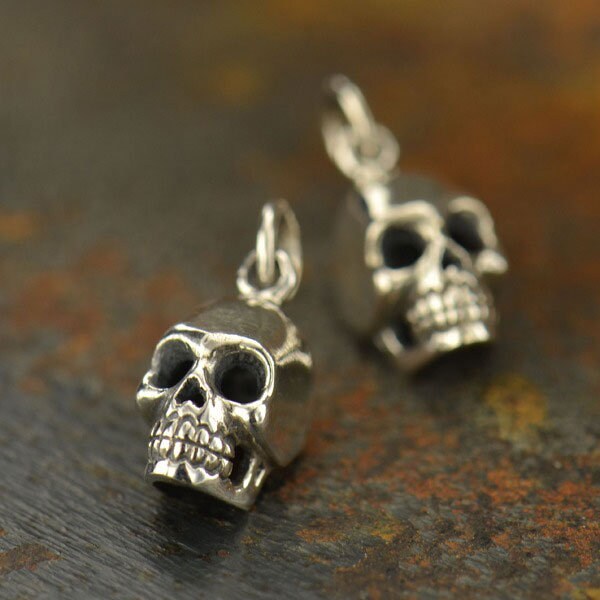 925 Sterling Silver Pendant Skull Recycled Medium