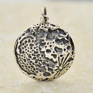 925 silver pendant moon planet full moon 20 mm