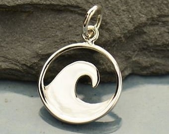 925 silver pendant wave