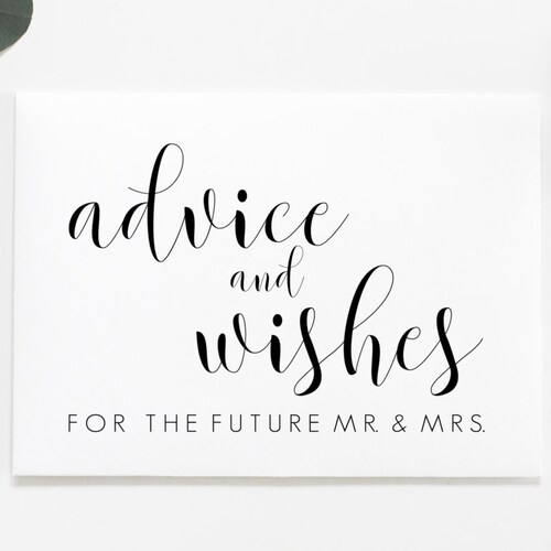 Printable Wedding Wish Cards Wishes for the New Mr Mrs Etsy Canada