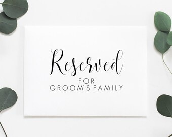 reserved for ushers printable reserved pew sign reserved row etsy