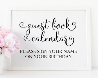 Guest Book Calendar Printable. Please Sign Our Guest Book Sign. Wedding Guestbook Sign. Guest Book Sign Printable. Wedding Guest Book Sign.