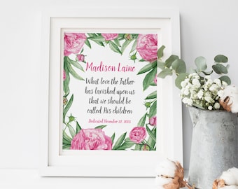 Personalized Baptism Gift. Baptism Printable. Baby Dedication Gift. Baptism Print. Baptism Gift Girl. Baby Girl Gift. Blessing Printable.