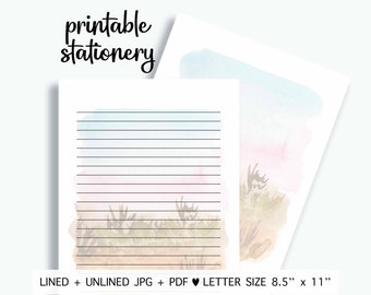 Printable Desert Stationery. Desert Letter Paper. Desert Paper. Printable Desert Stationary Paper. Desert Lined Paper. Desert Blank Paper.