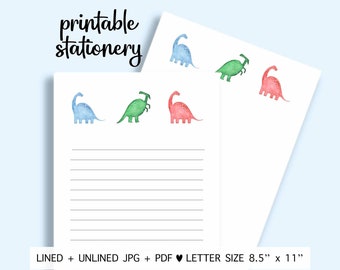 Printable Dinosaur Stationery. Dinosaur Letter Paper. Dinosaur Paper. Printable Dinosaur Stationary Paper. Penpal Letter Paper.