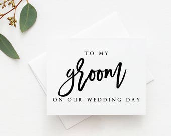 vows card to my handsome groom husband card groom card wedding day card SKU: LNWD34H