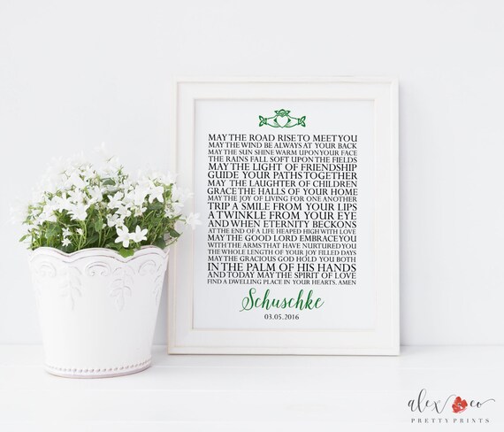Personalized Wedding Gift Irish Blessing Irish Wedding Gift Etsy