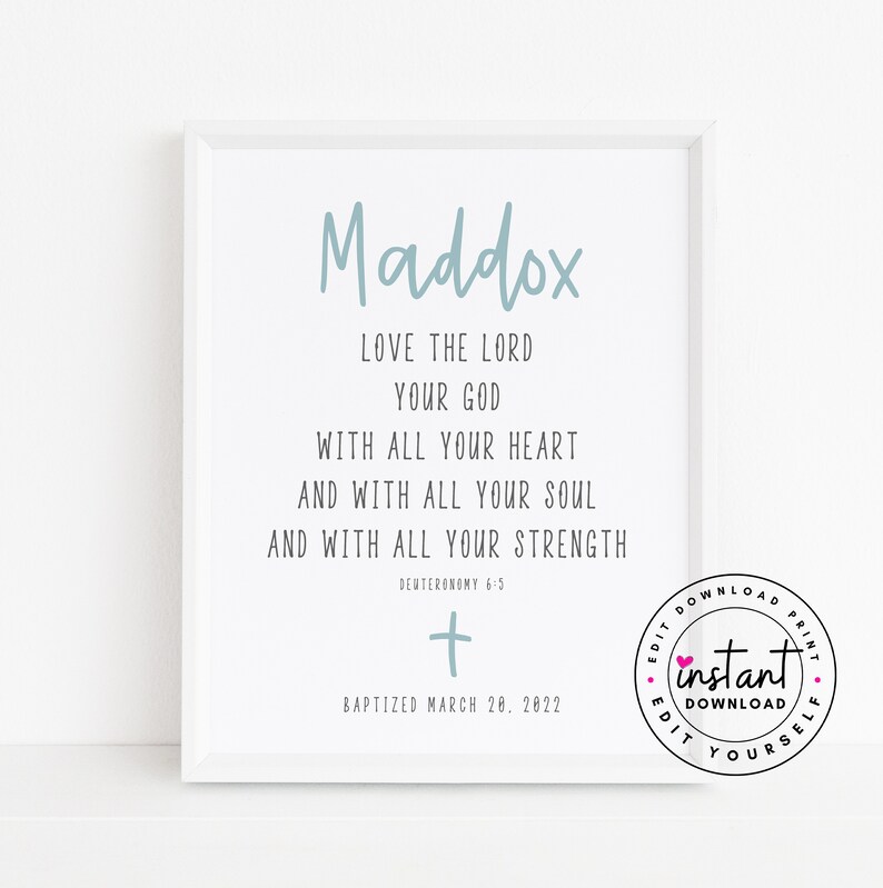 Baptism Printable. Personalized Baptism Gift. Baby Baptism - Etsy