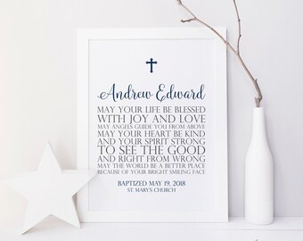 Personalized Baptism Gift. Baptism Printable. Baby Dedication Gift. Baptism Print. Baptism Gift Girl. Baptism Gift Boy. Blessing Printable.