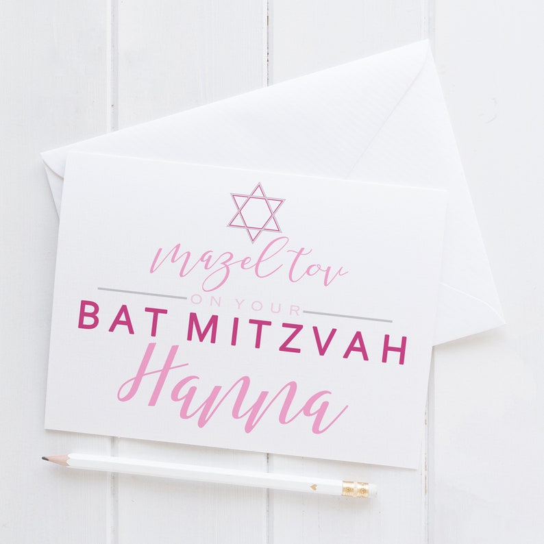 Bat Mitzvah Card. Card for Bat Mitzvah. Jewish Cards. Etsy Ireland