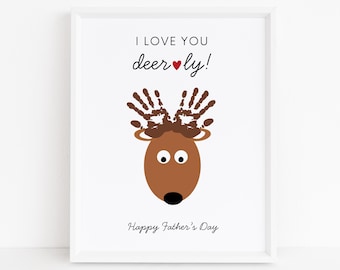 Father's Day Handprint Printable, Kids Handprint Craft for Dad, Gift from Toddler or Baby