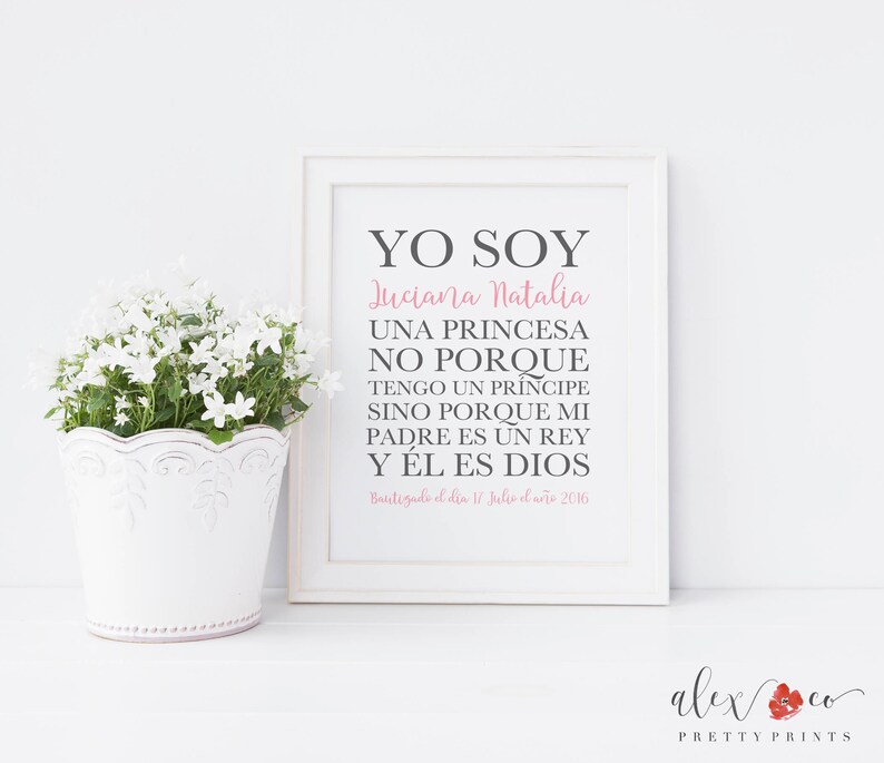 Spanish Baptism Printable. Spanish Quotes. Baptism Gift Girl. Etsy