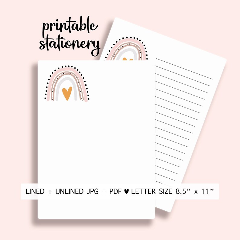 Printable Rainbow Stationery. Rainbow Printable Stationery. Rainbow