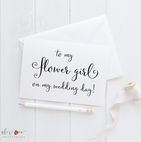 To My Flower Girl Card. Flower Girl Card. Flower Girl Wedding Etsy