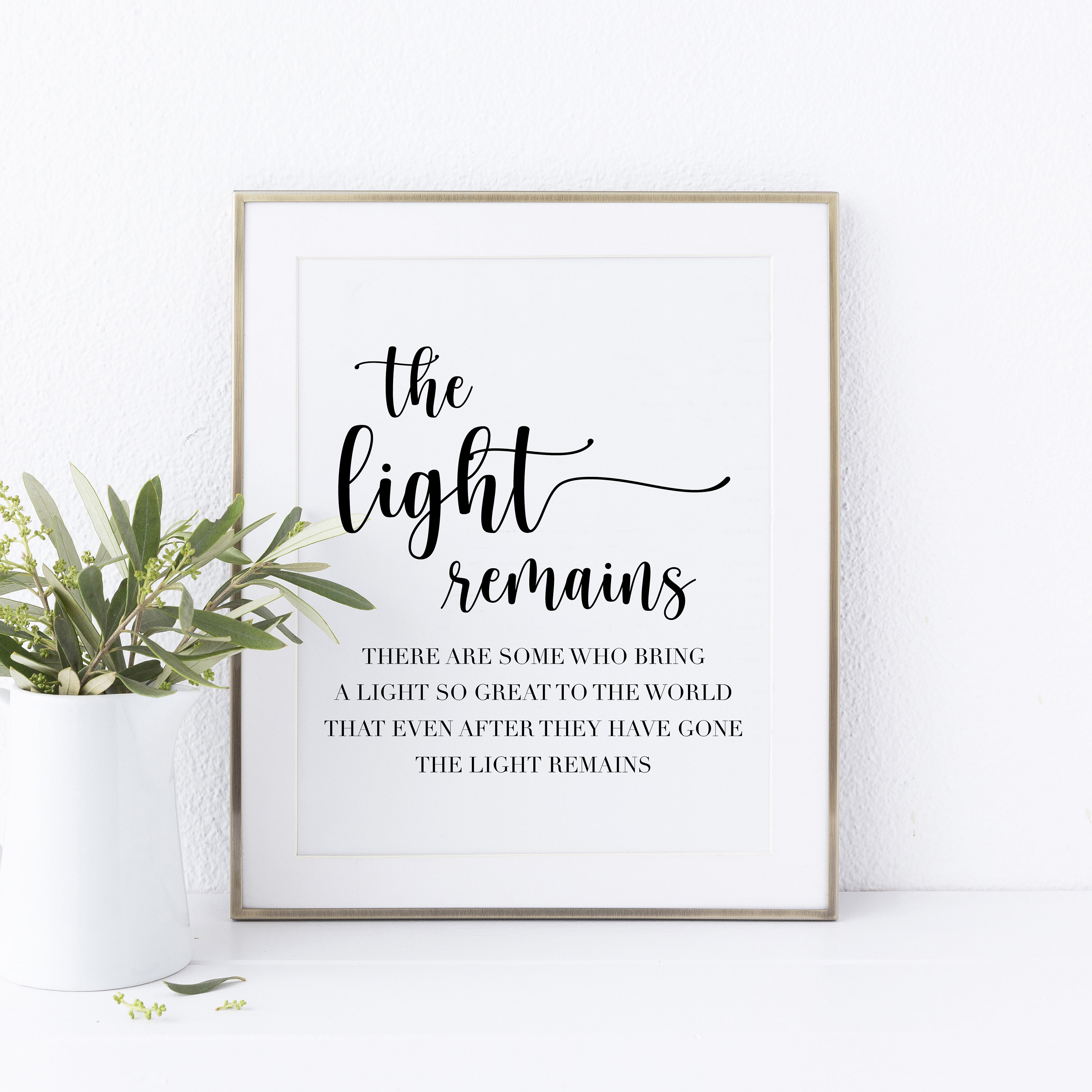 The Light Remains Printable. Celebration of Life Sign. Funeral Printable.  Funeral Prints. Memorial Quotes. Memorial Printable.