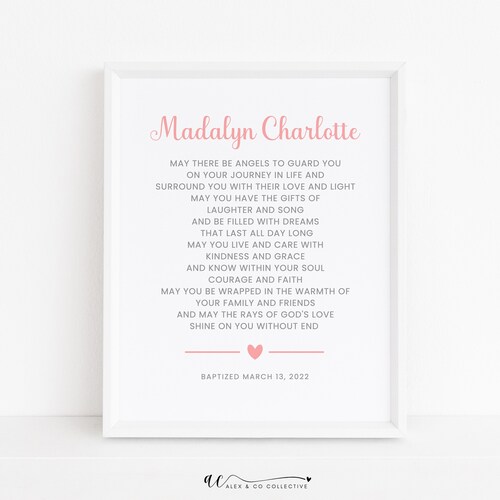 Personalized Baptism Printable Girl Baptism Gift Baby Shower Etsy