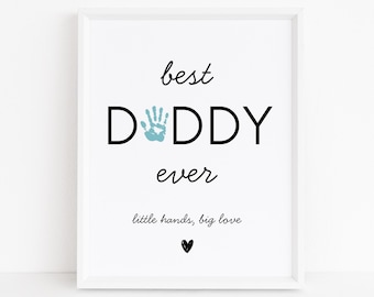 Fathers Day Handprint Printable, DIY Craft Gift for Dad, Gift for Dad, Fathers Day Printable, Digital Download, Fathers Day Craft