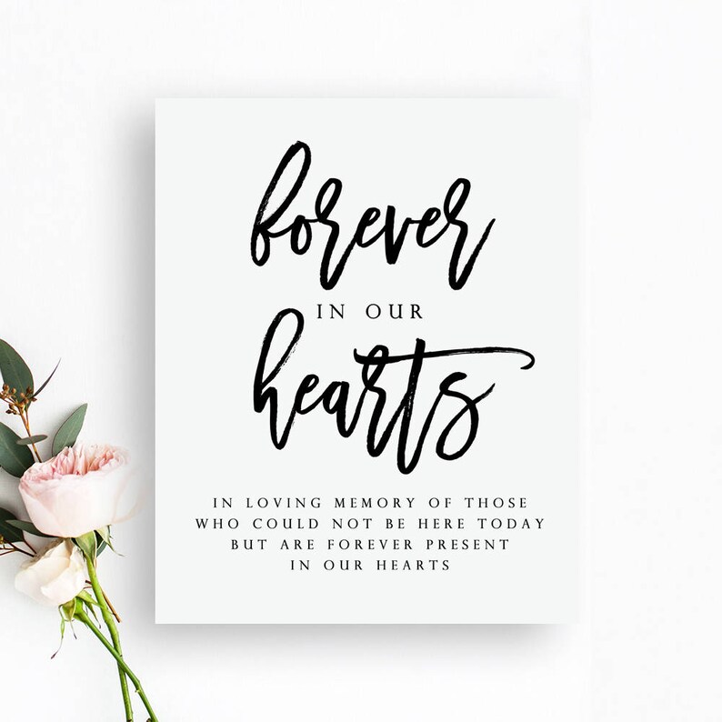 Printable Forever In Our Hearts Sign. Forever In Our