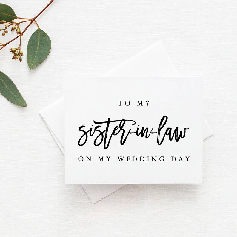 Sister in Law Wedding Card. Sister in Law Card. to My Sister Etsy