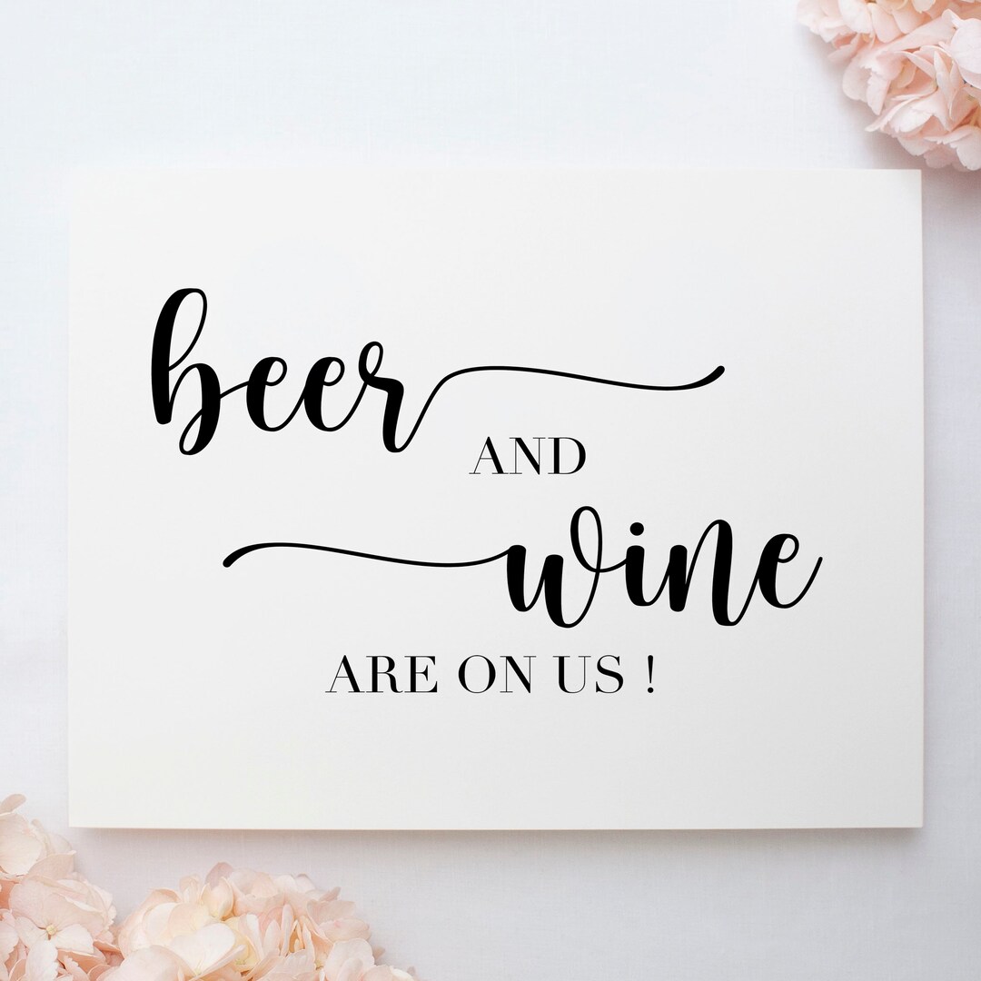 Printable Beer and Wine Wedding Sign. Beer and Wine Sign. Beer Etsy
