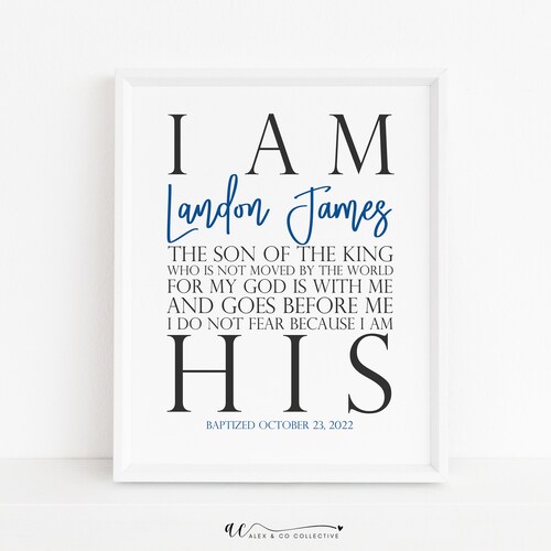 Baptism Gift for Boy Christening Gift I Am the Son of A Etsy