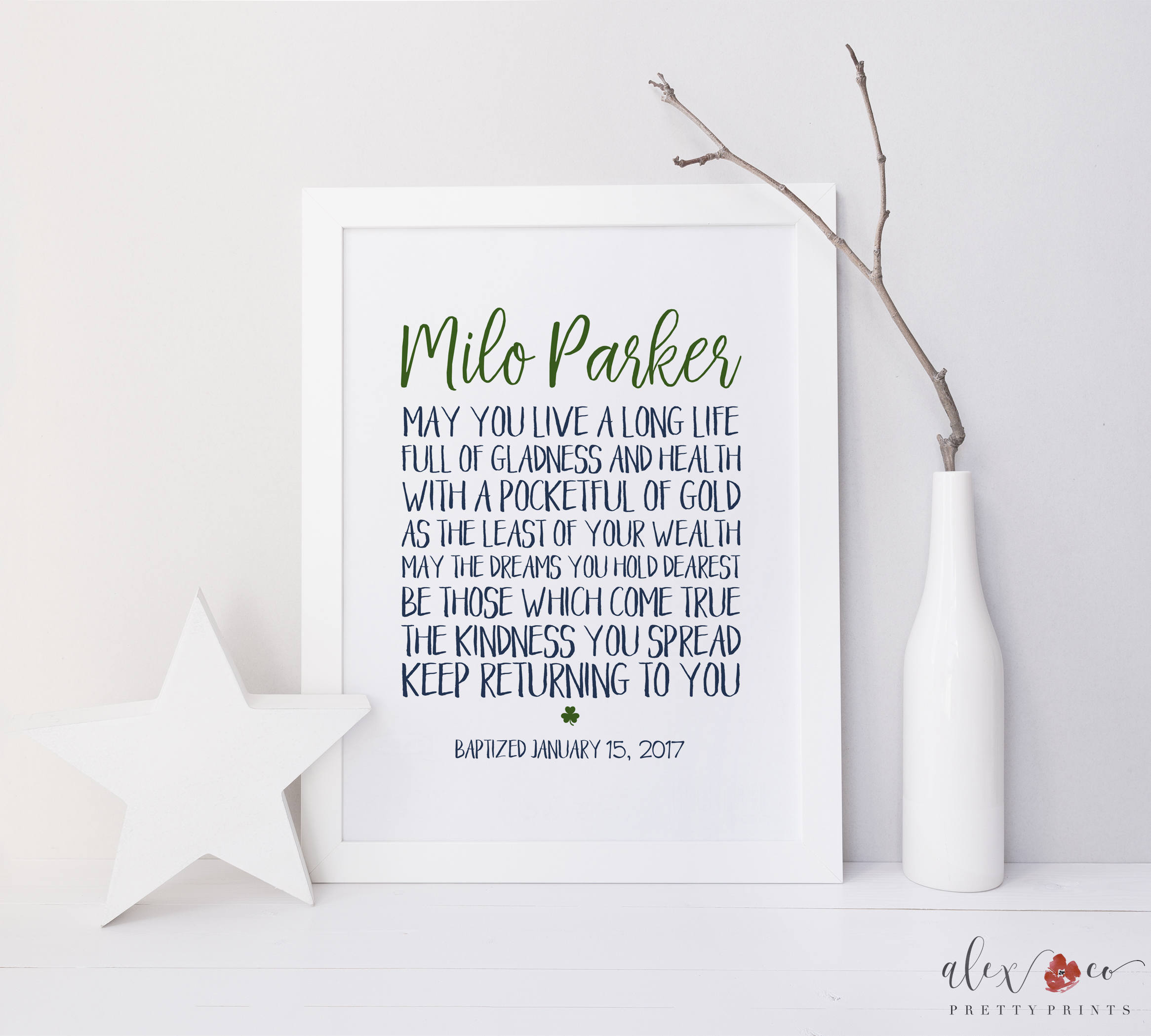 Baptism Printable. Irish Baptism. Christening Gifts For Boys. Etsy